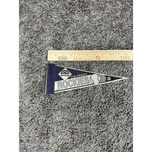 VTG Colorado Rockies Pennant Flag 1990s‎ MLB Felt Banner Baseball Decor 10 in
